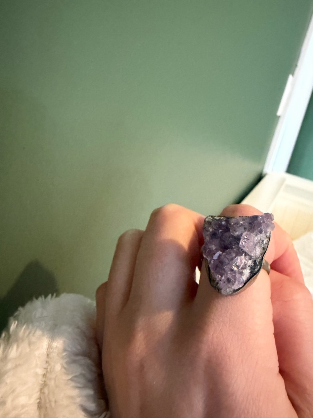 Amethyst Raw Crystal Ring